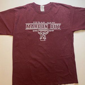 Texas AM Aggies Maroon Out Men's T Shirt short sleeves Size L beige